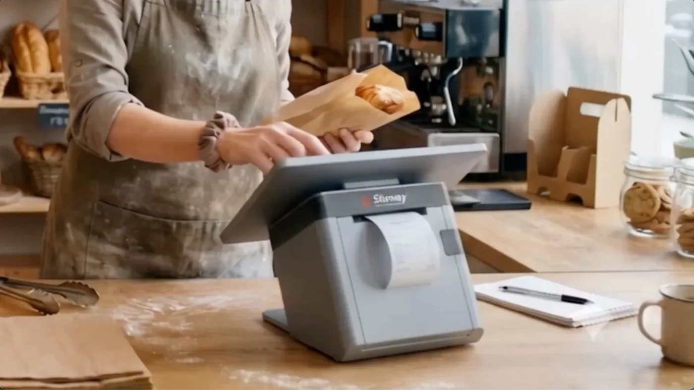 Bakery team using a connected POS system at the counter